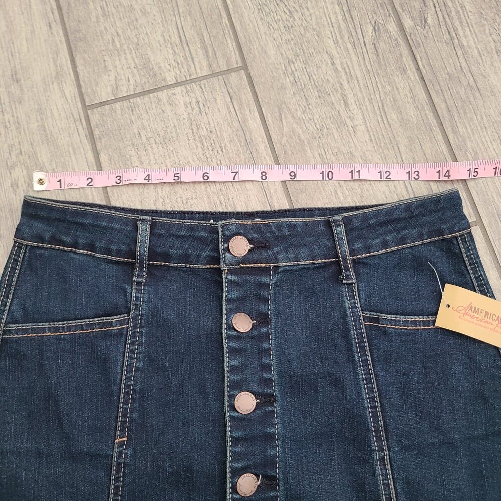 American Rag Junior Women's Denim Button-Front Mini Skirt Size 7 NWT - Picture 5 of 11